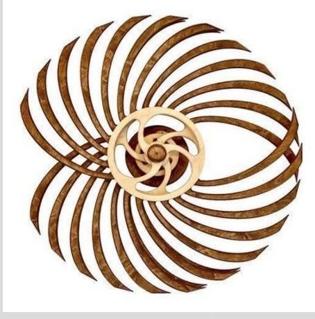 Independent Station New Product Kinetic Energy Sculpture 3D Rotating Geometric Pattern Wall Woodwork
