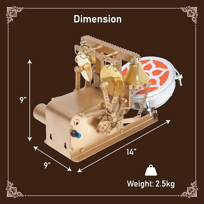 Automatic Aarti Machine for Home - Small Aarti Machine for House Temple - Aarti Machine with Drum, Bells with Adjustable Aarti Rhythm