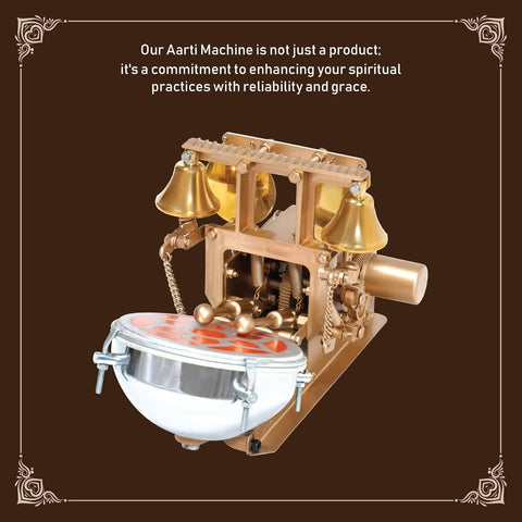 Automatic Aarti Machine for Home - Small Aarti Machine for House Temple - Aarti Machine with Drum, Bells with Adjustable Aarti Rhythm