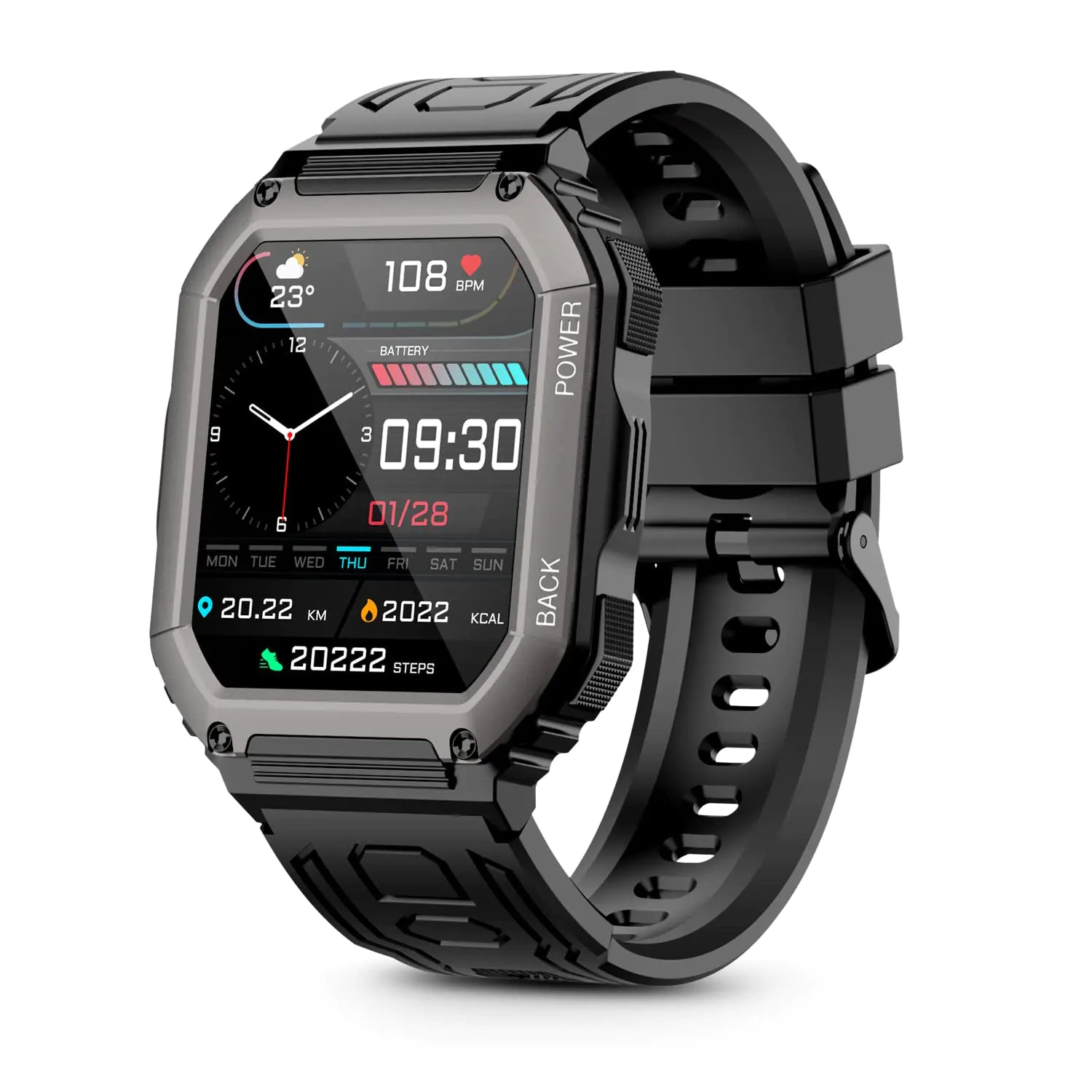 Smart Watches for Men with Bluetooth Call(Answer/Dial Calls) Tactical Outdoor Sports100+ Smartwatch for Android and iPhone 5ATM Waterproof Watch with 1.8 Inches Big Screen Fitness Tracker
