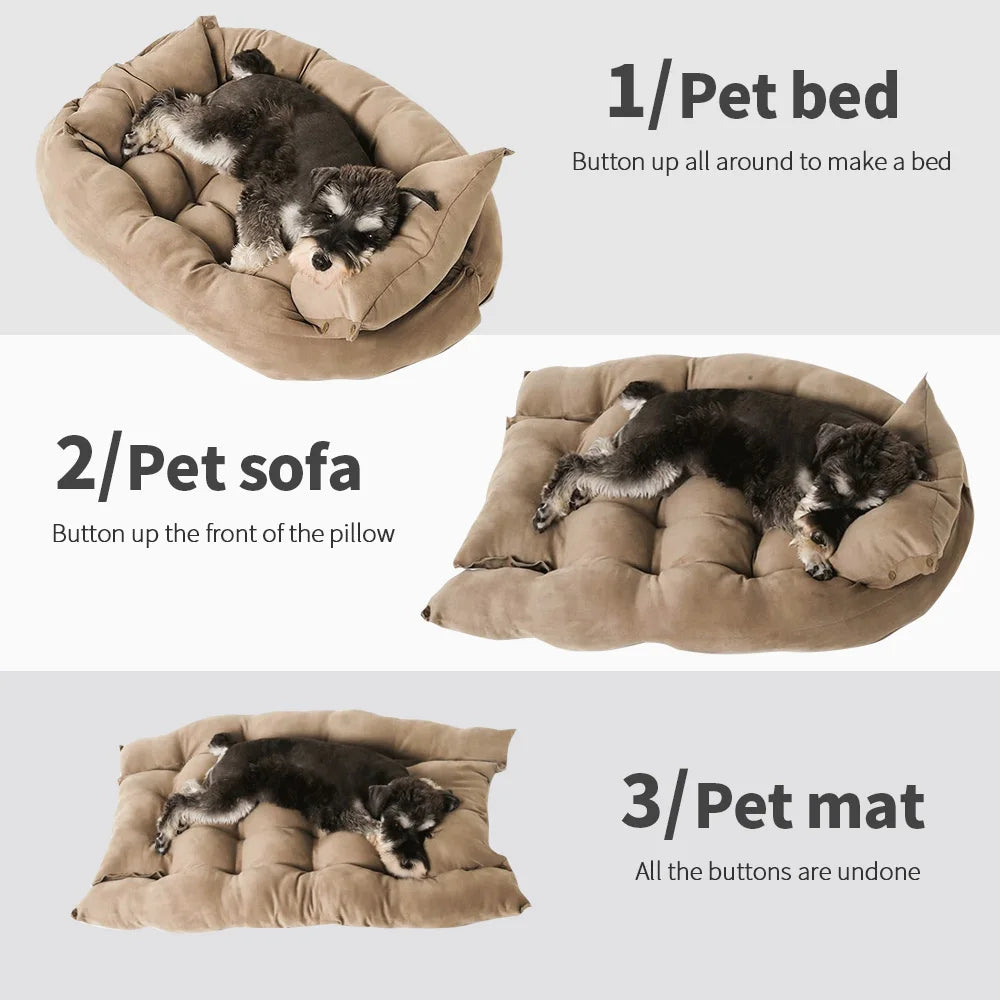CozyNest 3-in-1 Dog & Cat Bed Mat - The Ultimate Comfort Haven