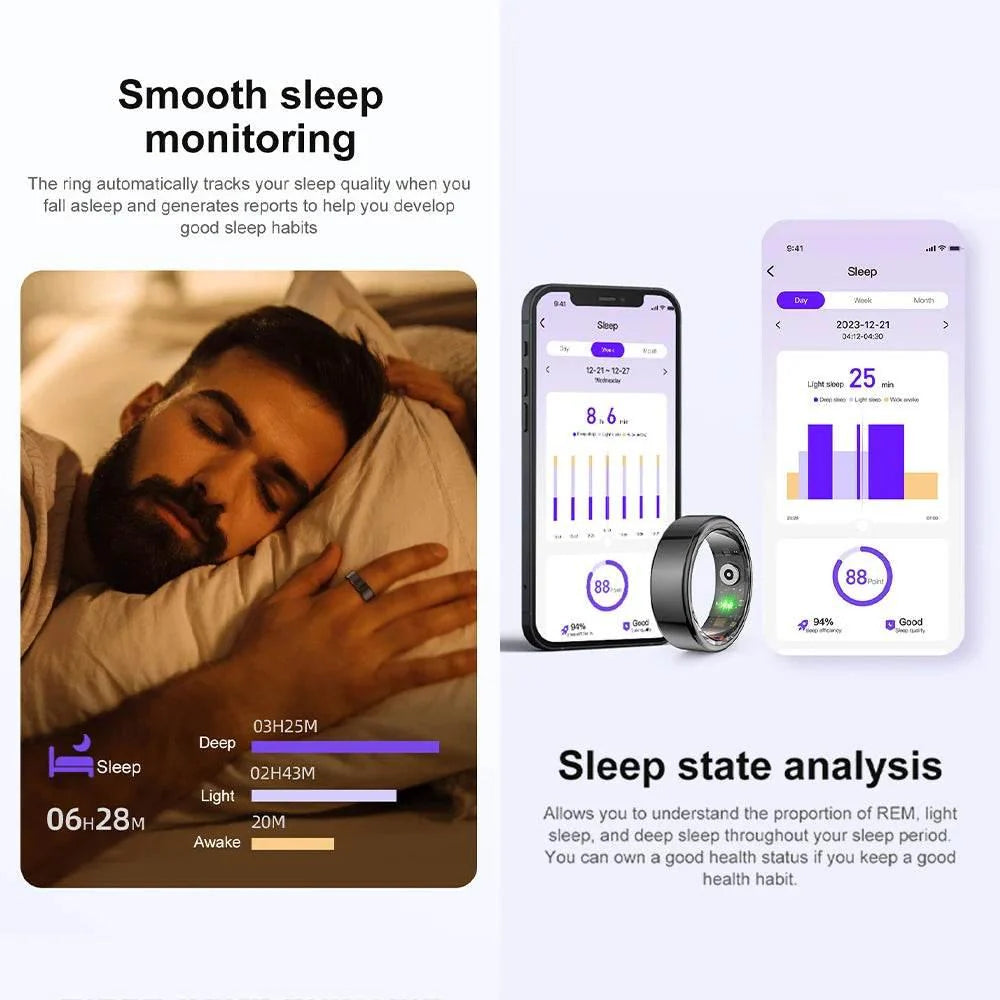 Smart Ring Titanium Steel Health Monitoring
