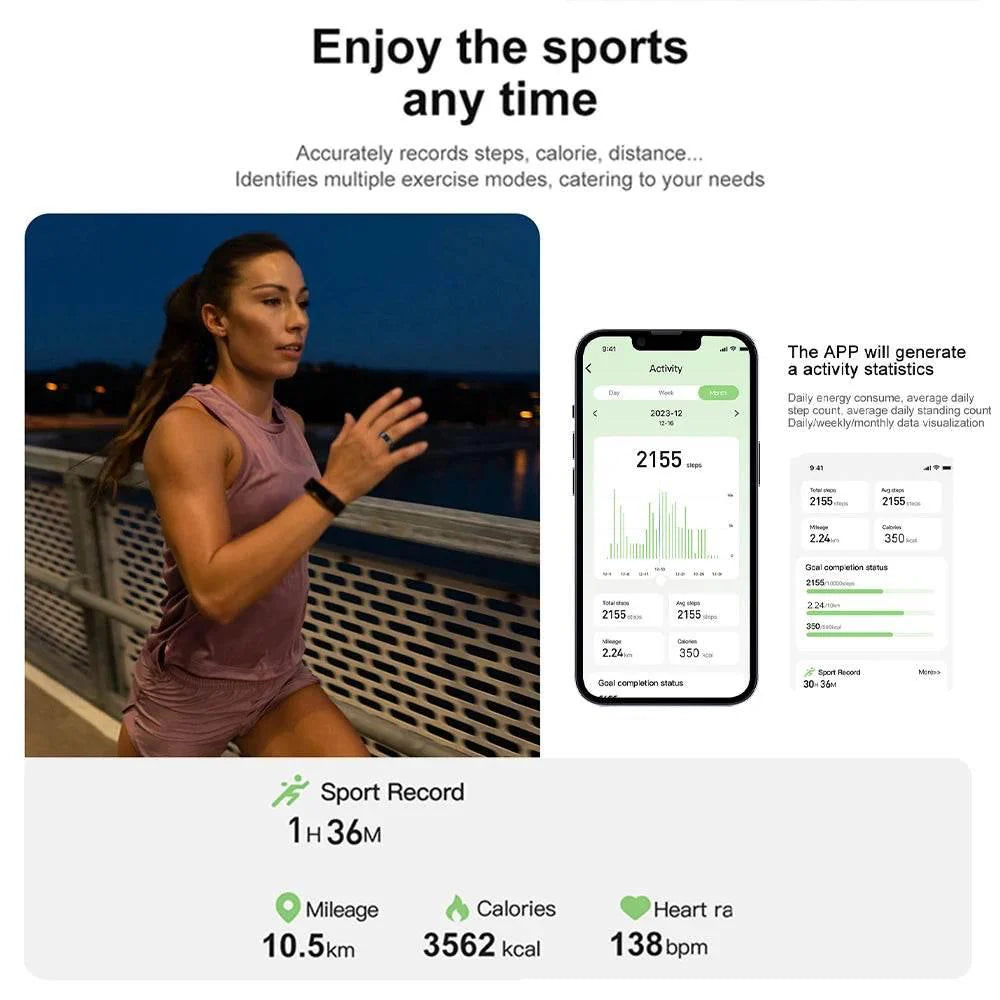 Smart Ring Titanium Steel Health Monitoring
