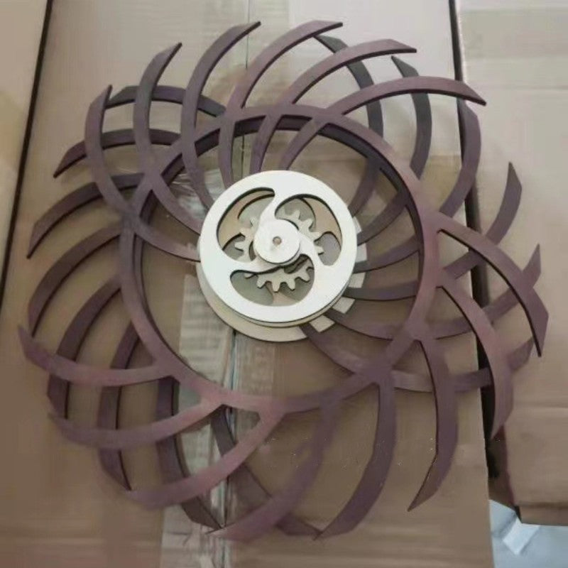 Independent Station New Product Kinetic Energy Sculpture 3D Rotating Geometric Pattern Wall Woodwork